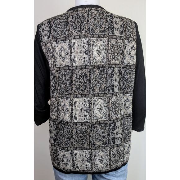 NEW Americas Alpaca Vest XL Gray White Black Tapestry Knit Alpaca Wool Preppy - Picture 8 of 12